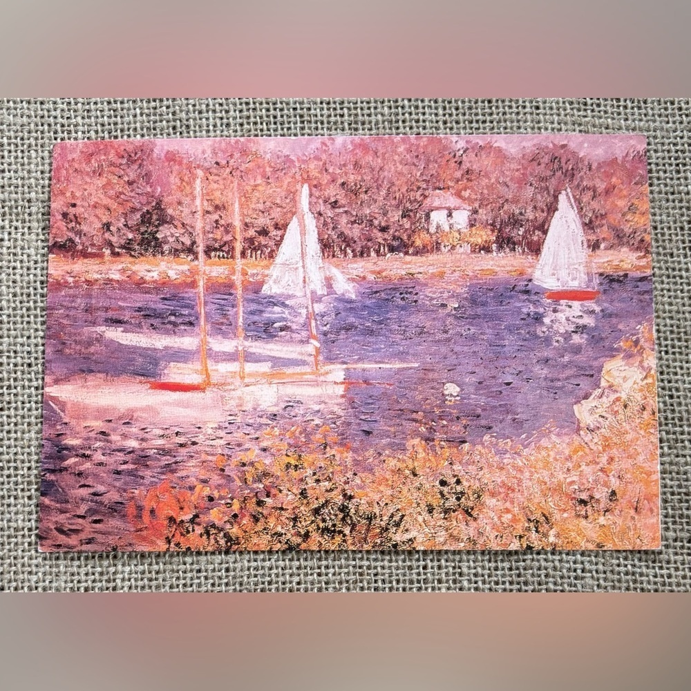 Vintage Claude Monet Basin D’Argenteuil Blank Note Card Framable Junk Journaling